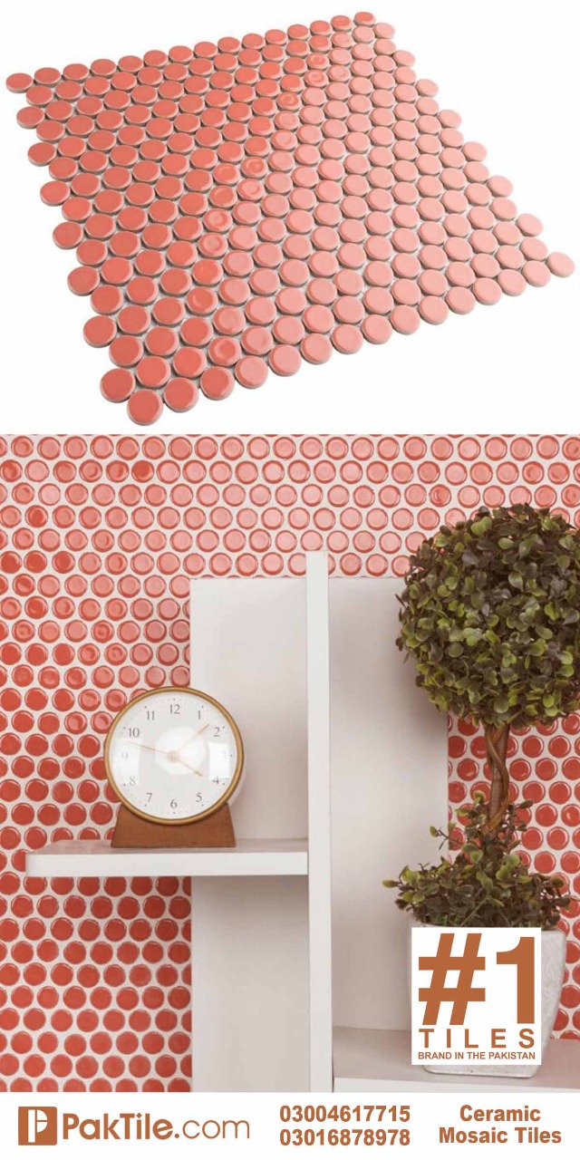 Pink Color Washroom Mosaic Tiles