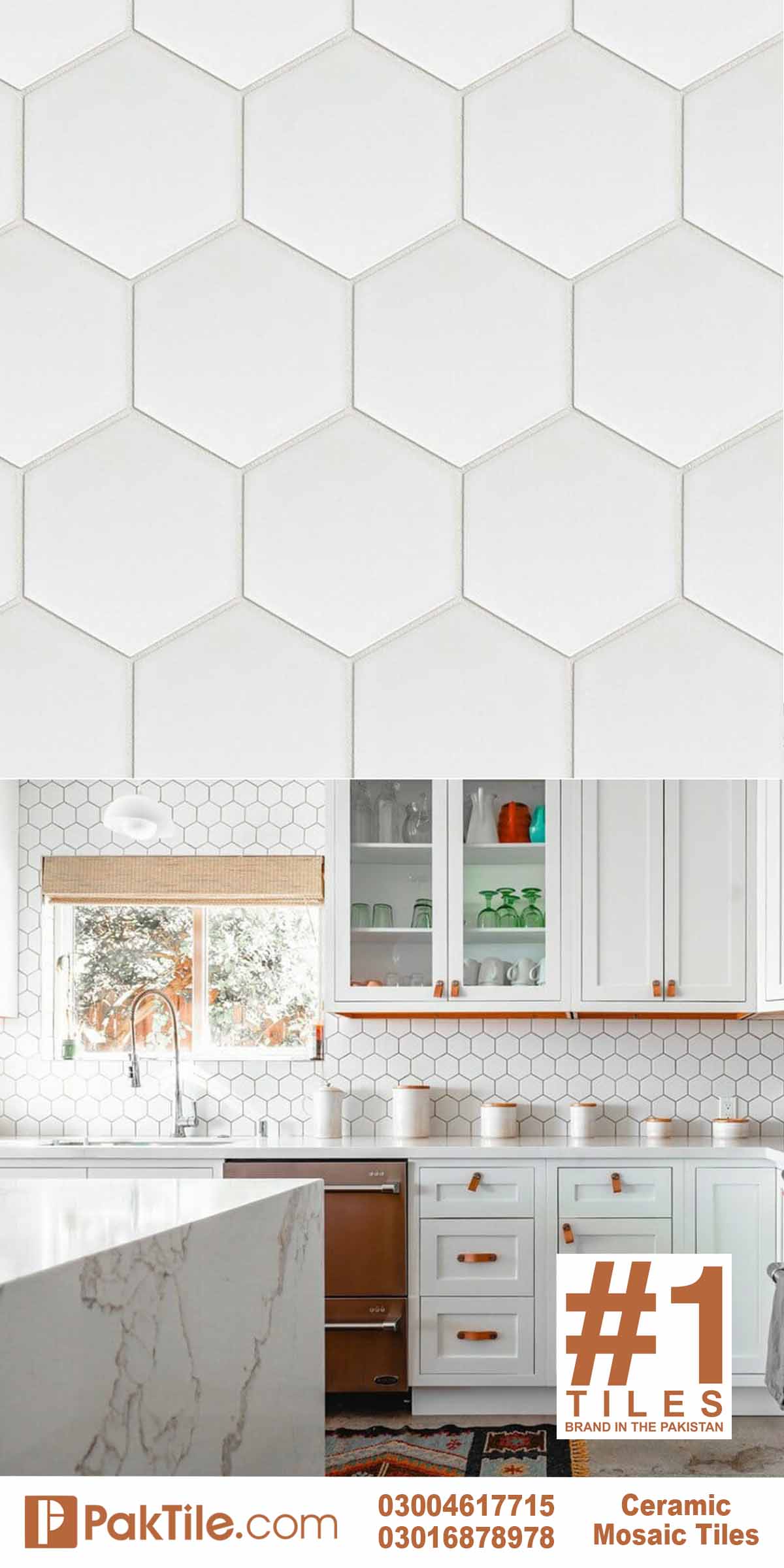 Pak Clay White Mosaic Tiles Design