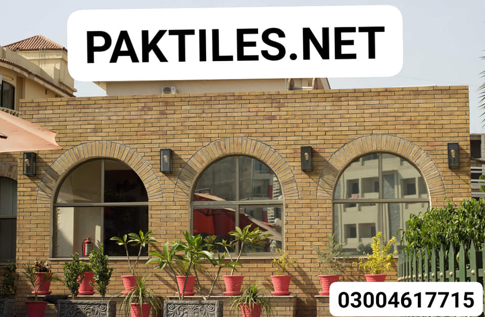 Pak Tiles Yellow Bricks Outdoor Wall Tiles Design Images in Karachi