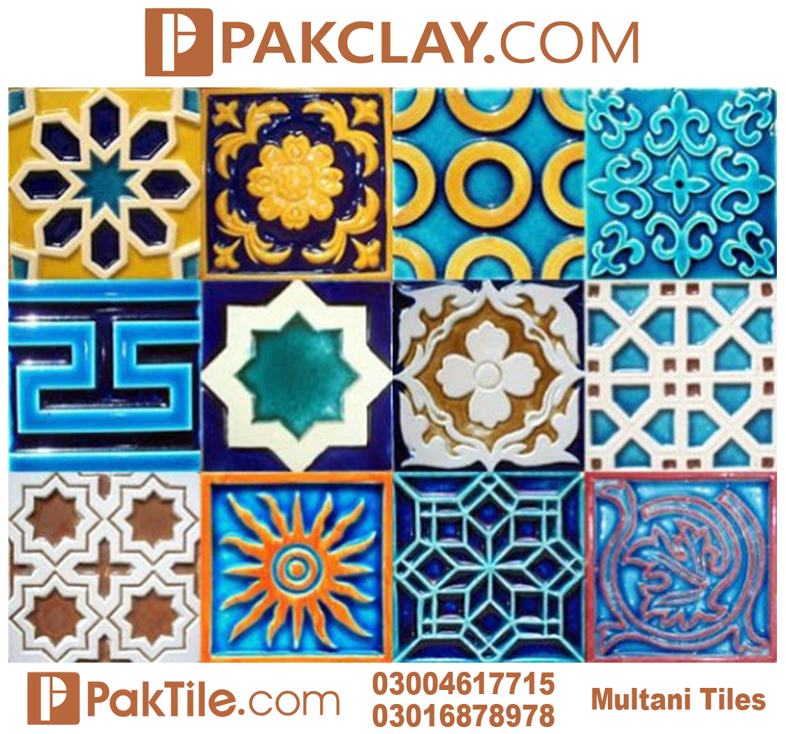 1 Pak clay blue multani tiles design islamabad