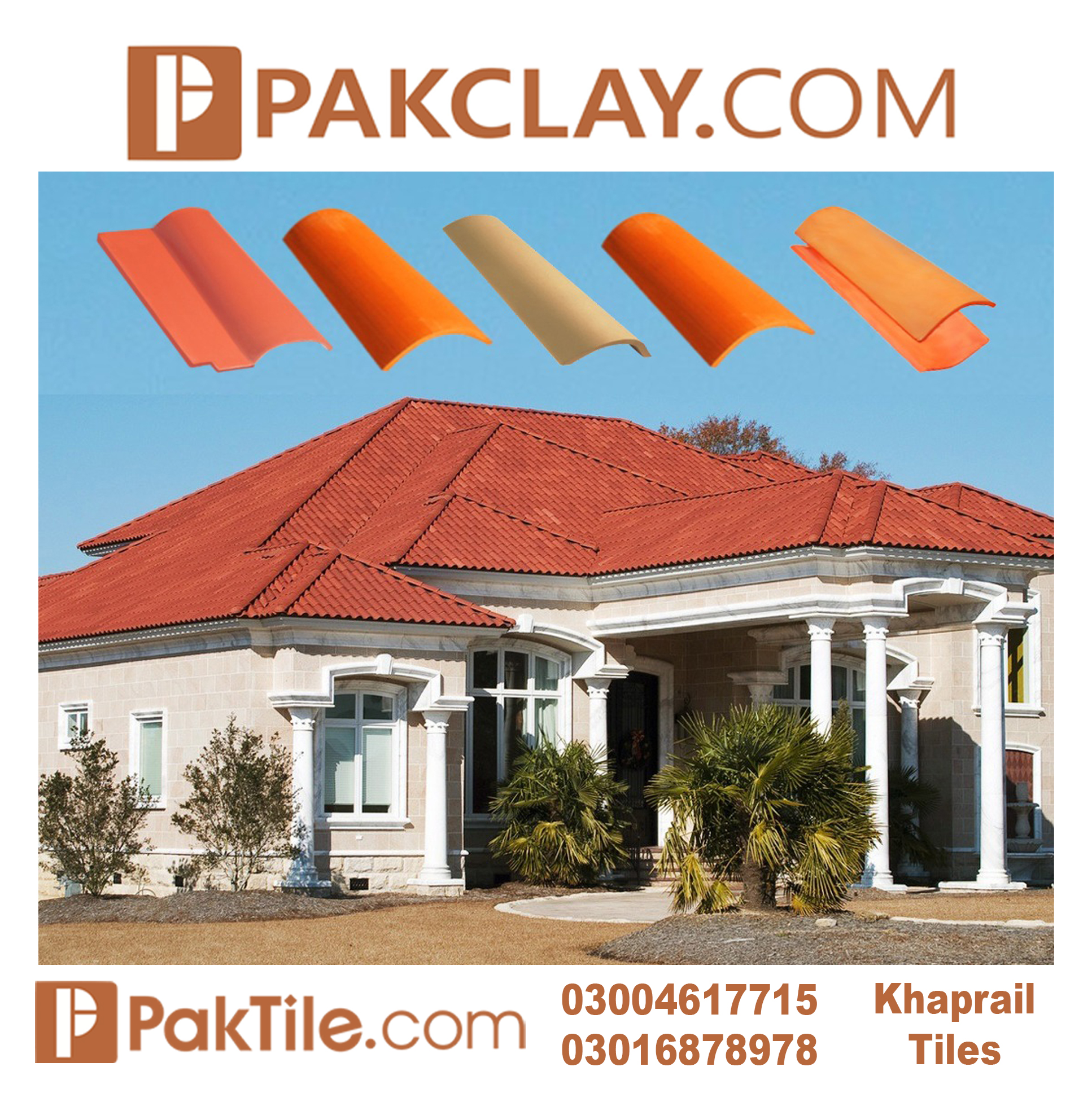 Clay khaprail tiles design in pakistan