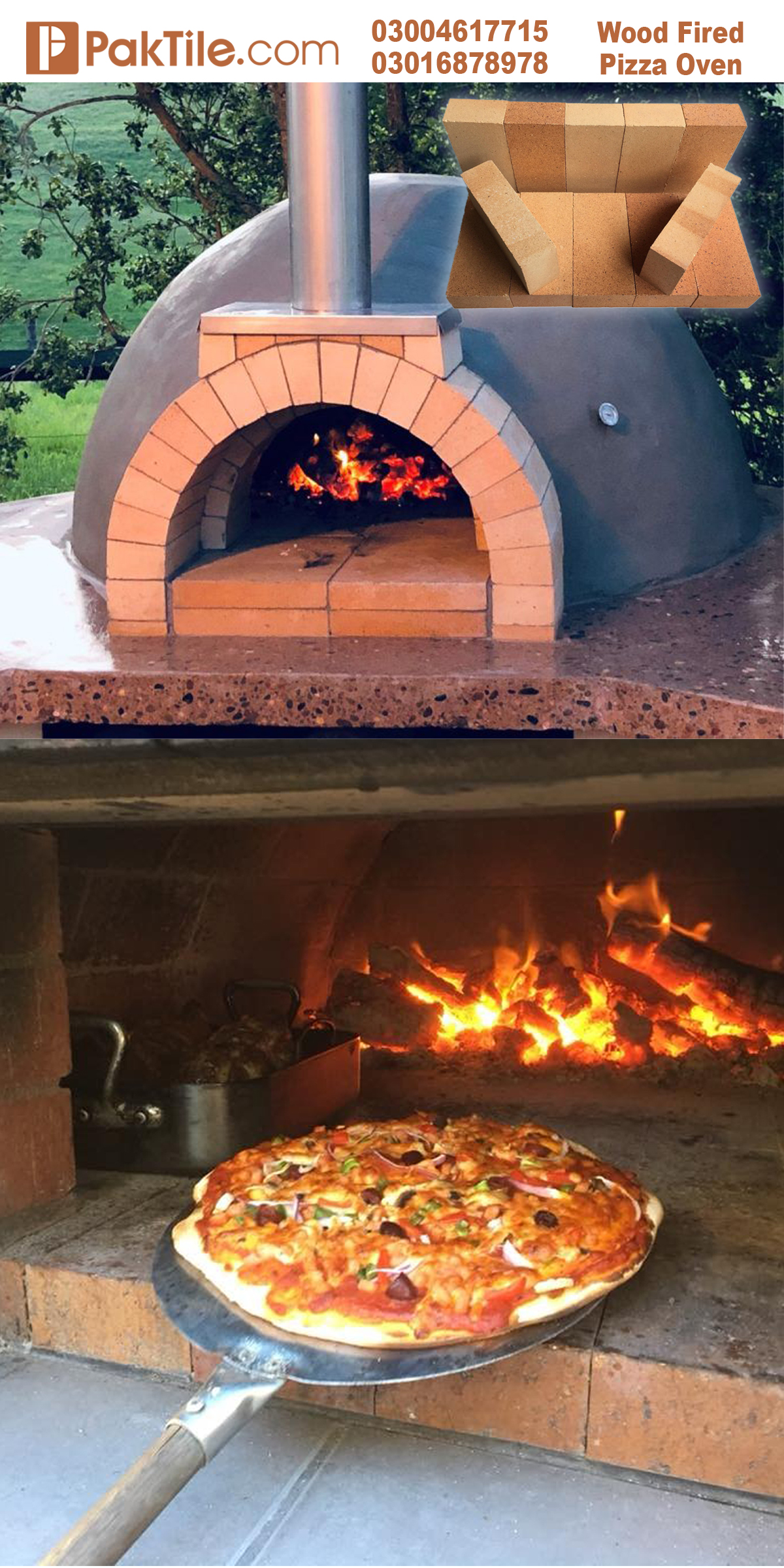 Pak clay tiles wood fired pizza oven bricks