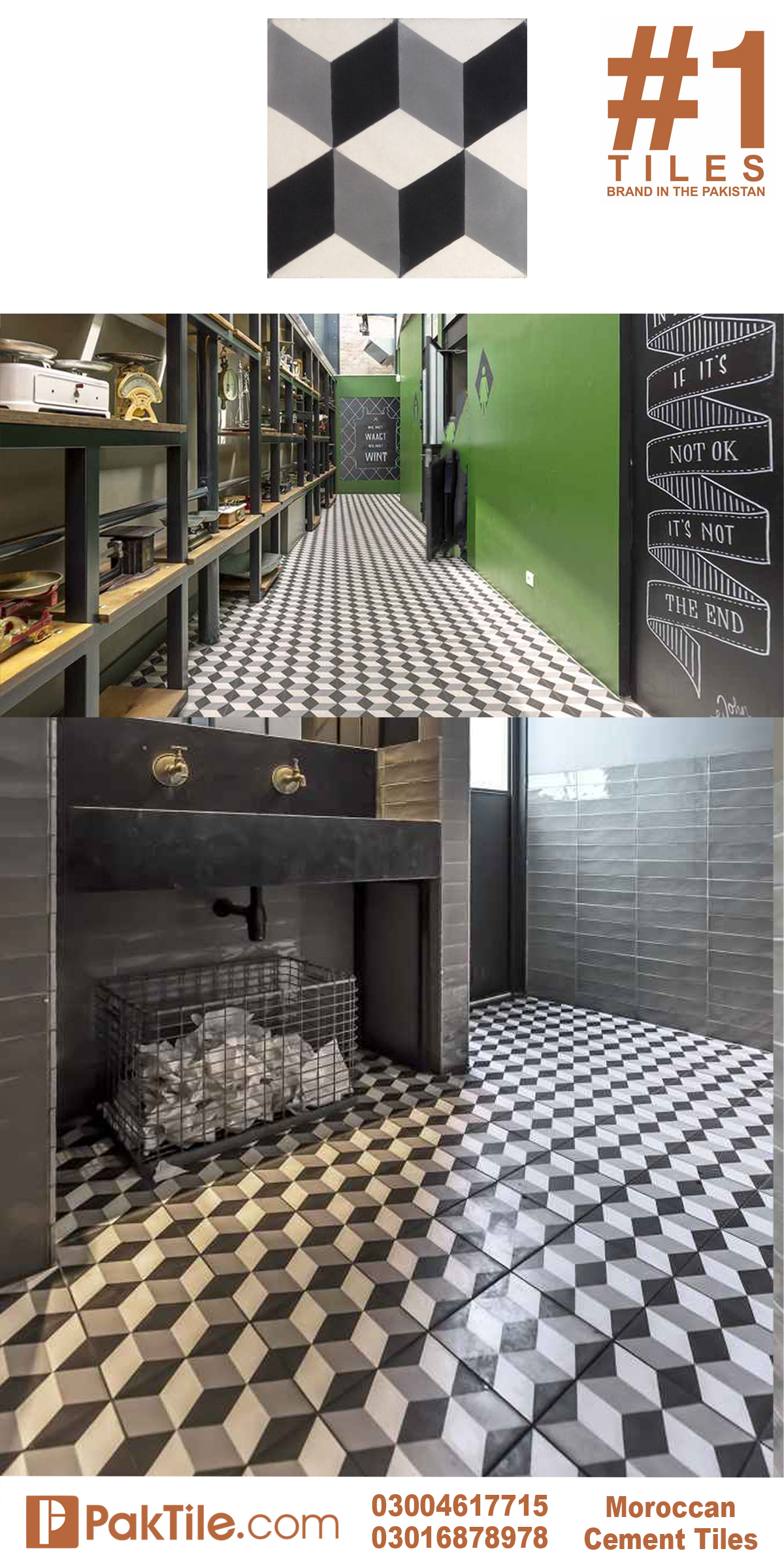 2 Pak Clay Cement Flooring Bathroom Tiles Design