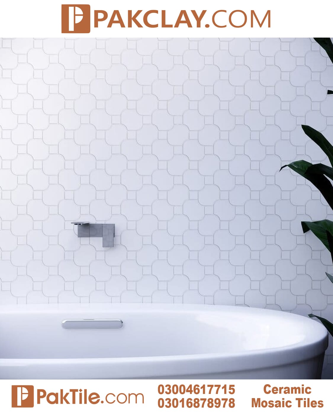 Pak Clay Bathroom Wall Mosaic Tiles