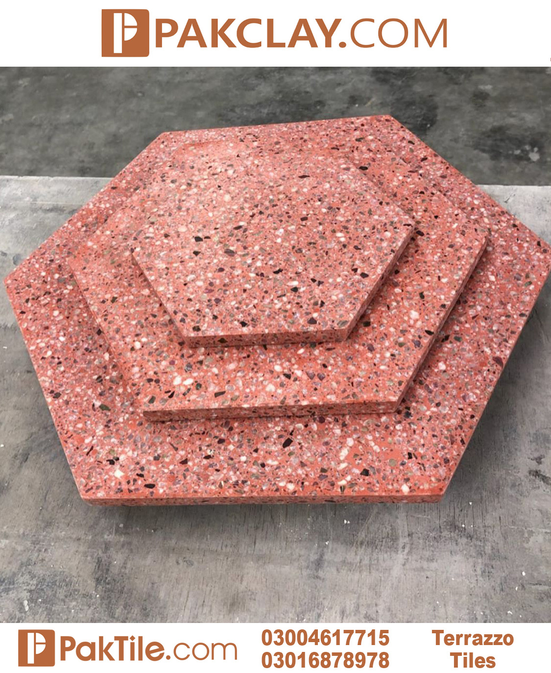 Large and Small Terrazzo tiles sizes