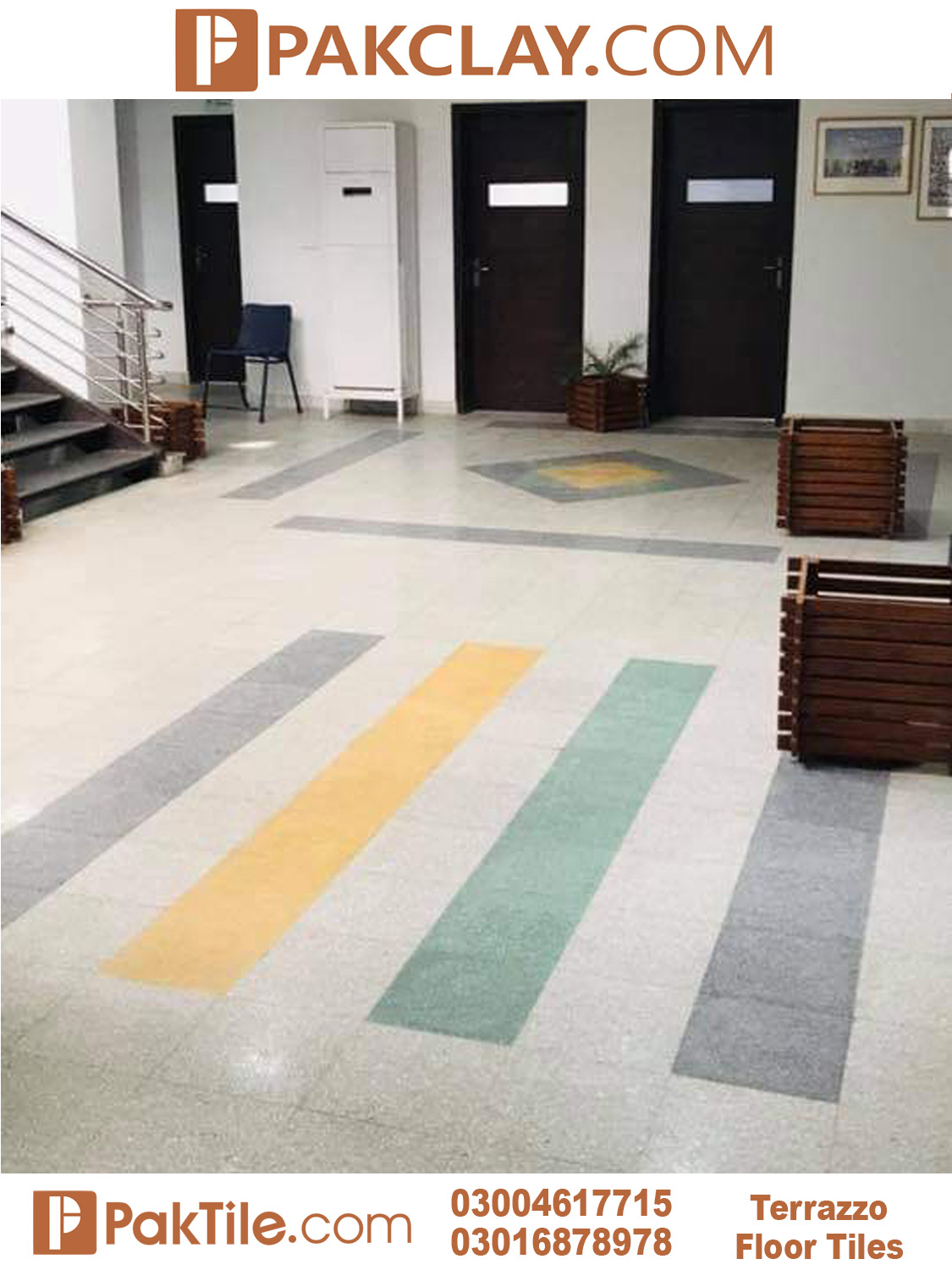 Black green yellow grey terrazzo floor tiles