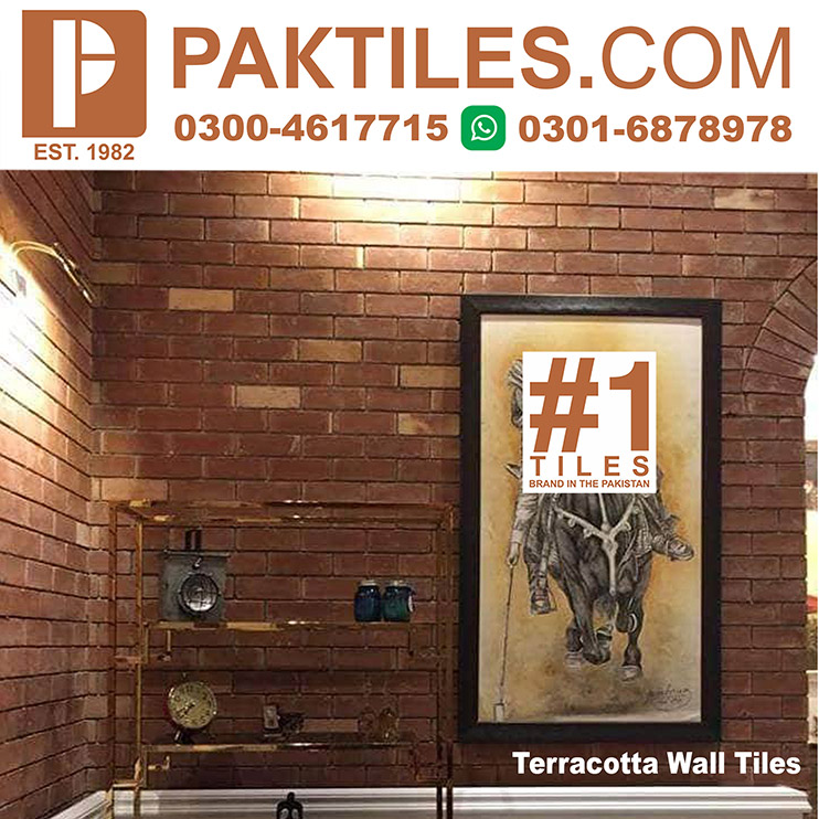 Red Bricks Gutka Wall Living Room Tiles