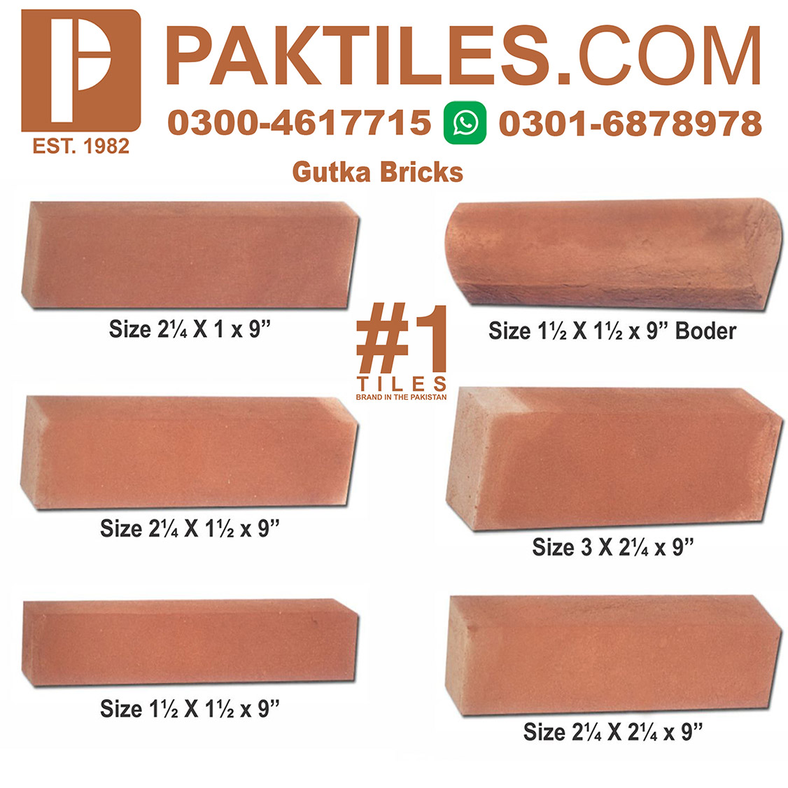 Red Gutka Tiles Sizes In Khairpur